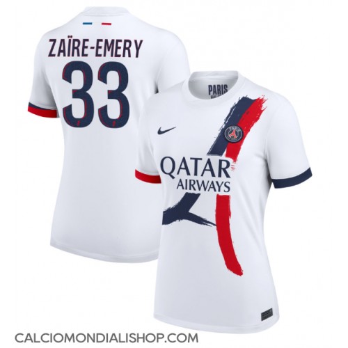 Maglie da calcio Paris Saint-Germain Warren Zaire-Emery #33 Seconda Maglia Femminile 2024-25 Manica Corta